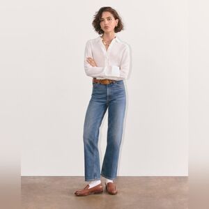 Everlane Women's Organic Cotton‎ Blue Denim The Cheeky Straight Jeans Size 25R